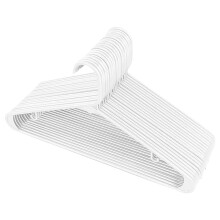 Lot de 5 cintres en plastique blanc, légers et fins, gain de place, 41,3 x 24,1 cm, compatibles avec les placards standard.