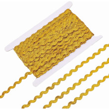 Panglică aurie Rick Rack de 28 de yarzi, cu finisaje metalice ondulate pentru cusut, ambalare cadouri, decorațiuni pentru petreceri –