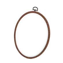 Cercle à broder ovale – Cadre style bambou pour loisirs créatifs, couture et présentation DIY (18 cm x 25 cm)