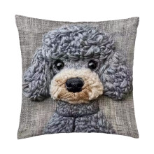 Housses de coussin carrées décoratives en velours – Collection Animaux pour salon, chambre ou canapé de style rustique (Gris)