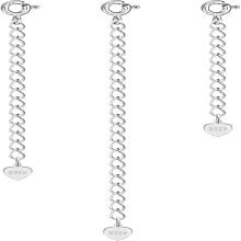 DESIGNICE 3 Pcs Sterling Silver Extenders Chain, 925 Sterling Silver Extension Curb Chains Set for Necklace Bracelet (2, 3, 4 Inches)