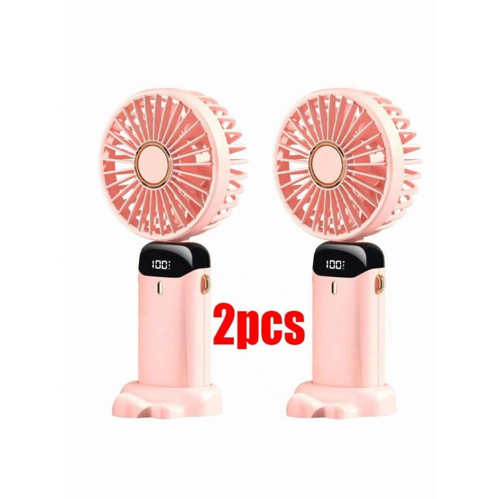 5000Mah Handheld Mini Fan Foldable Portable Neck Hanging Fans 5 Speed Usb Rechargeable Fan With Phone Stand And Display Screen Mobile Folding 9327961710016