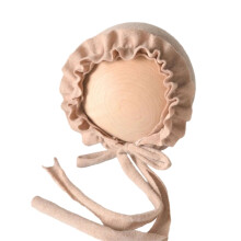 Soft Spandex Lace Trimmed Bonnet for Newborns 0-2 Month Baby Photography Hat Chin Tied Caps Enhances Elegances