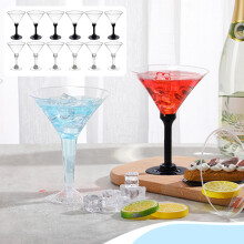Disposable Clear Cocktail Glasses – 150mL, 15x9cm, 6-Pack | Compatible with Champagne & Dessert Drinks