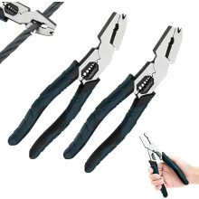 9-in-1 Industrial Multi-Function Pliers Set, High-Leverage Nail Puller/Wire Cutter/Stripper/Crimper, 2Pcs – Compatible with Home Repair
