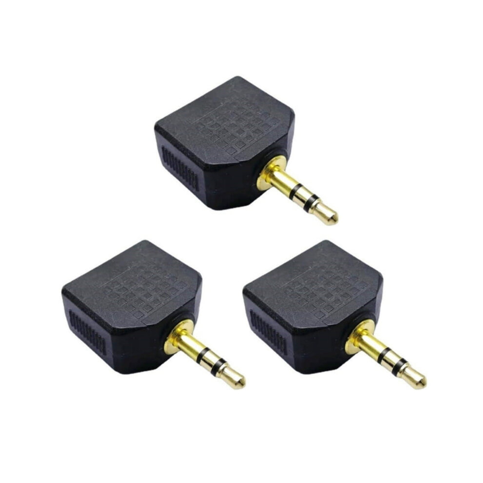 Earphone Audio 3.5Mm Jack Male To Double Aux Female Headphone Y Splitter Adapter For Phone Microphone Speaker Gold 9327961713277