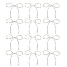 12 stuks witte parelmoeren strikjes als taarttoppers