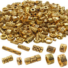 100g (About 220-300pcs) Column Spacer Beads Bracelet Charms Necklace Pendants Jewelry for Bracelet Necklace Jewelry Making,Antique Gold