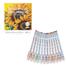 3D Acrylic Gel Pens 1.0mm, Quick-Dry, 48 Colors for Adult Coloring & Drawing – Compatible with acrylic art