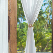 Minkissy 2Pcs Boho Flower Curtain Tiebacks Light Brown Adjustable Holdbacks for Sheer Drapes Home Decor
