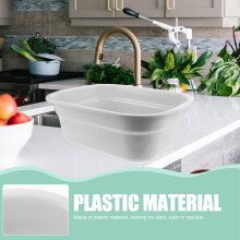 1Pcs Portable Wash Basin Beige Plastic for Bathing and Facial Washing