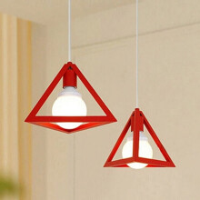 Vintage Ceiling Lights Triangle Pendant Light Chandelier with Environment Friendly Iron Red 1Set