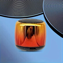 Mini Wireless Lanyard Speaker – 360 Stereo, TWS Pairing, Built-in Mic, USB Charging, Thumb-Sized Electroplated Design