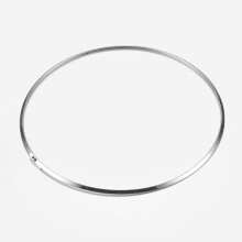 1PC 304 Stainless Steel Rigid Choker Necklace – 5" (13.7cm) ID, 3mm W, 1mm T, Silver Jewelry Making Supply