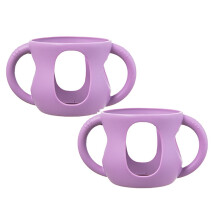2-Pack Silicone Sleeves for Natural Glass Baby Bottles with Handle, Drop Protection, Easy-Grip, Compatible with Silicone Bottles – Purple