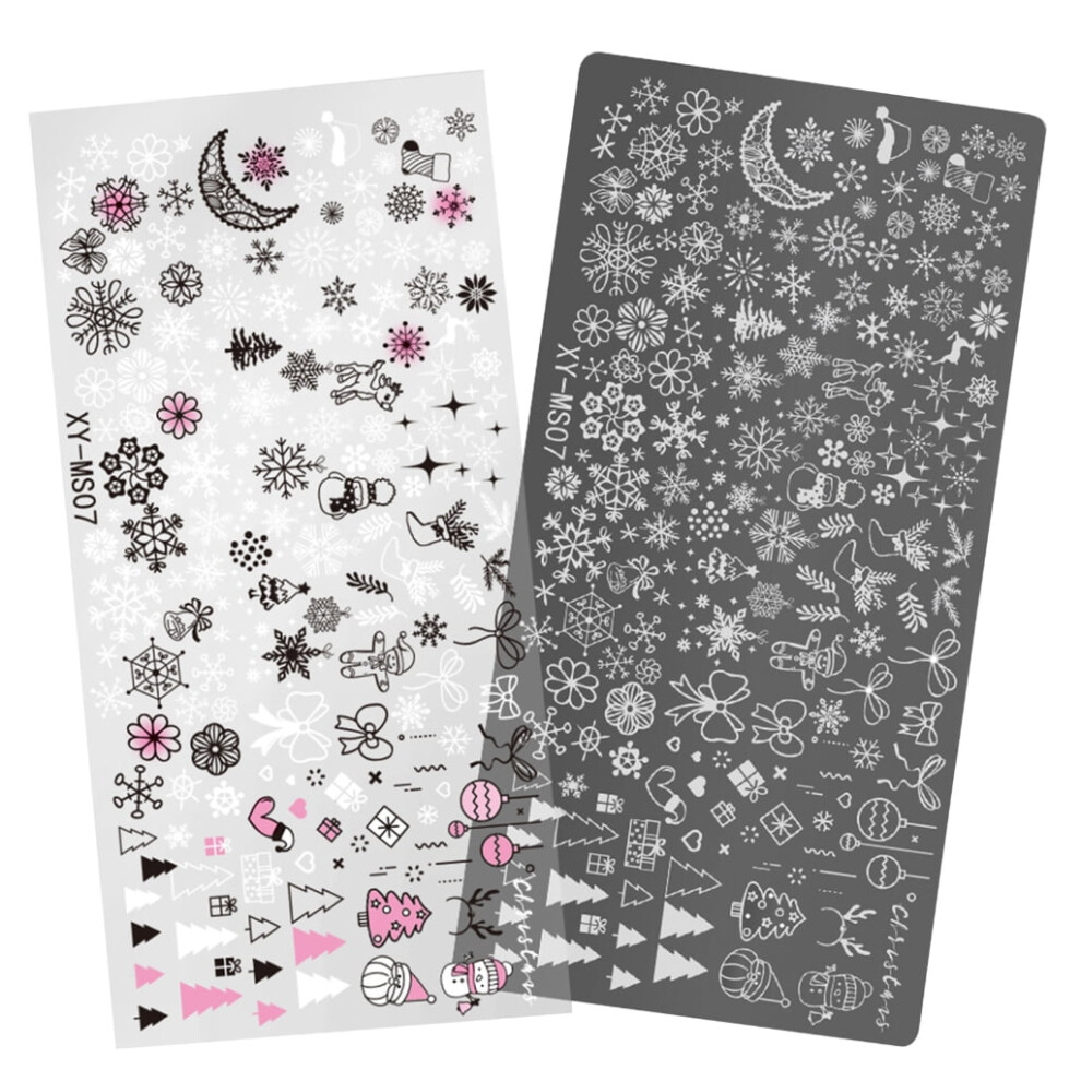 Snowflake Nails Stencil Stamp Christmas Nails Art Stamping Plate Decoration