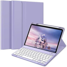 Keyboard Case for iPad Air 11" M3 (2025)/M2 (2024)/5th (2022)/4th 10.9", compatible with iPad Air, Soft TPU Cover + Magnetic Detachable Bluetooth