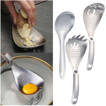 Cuillère à broyer le gingembre, râpe de cuisine, outil en acier inoxydable, cuillère à broyer pour l'ail et les épices, prise en main facile,