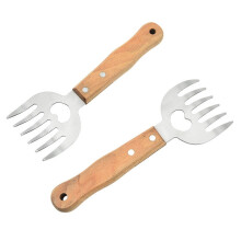 2 picadoras de carne de acero inoxidable, herramienta versátil para la preparación de alimentos.