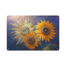 Sunflower Tin Sign – 5.5x8 Inch Vintage Metal Wall Decor for Home, Porch, and Garden – Ideal Gift for Gardeners and Nature Lovers