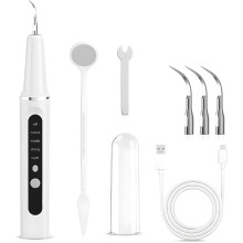Electric Tooth Cleaner, Effectively Removes Plaque, Tartar and Stains Prevents Cavities, Bad Breath and Gum Disease For Home Use (White)
