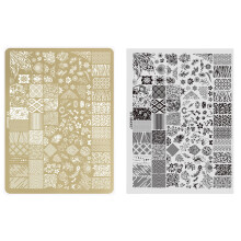 Nail stamping plate lace flower design 1 piece