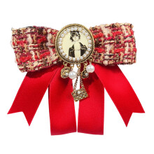 Retro ribbon alloy brooch bowtie for scarves coats