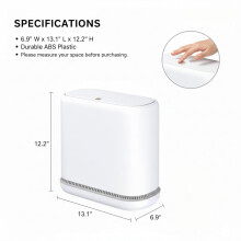 3 Gallon Dog-Proof Trash Can – Slim Bathroom Waste Bin with Locking Lid for Kitchen, Office, Bedroom & Bathroom (White)