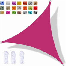 Triangle shade sail waterproof UV protection 4x4x4m rose red
