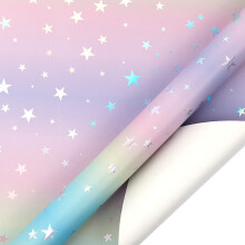 Rouleaux de papier cadeau brillant dégradé élégant, papier kraft couché aluminium 80 g/m² – Parfait pour les anniversaires, les mariages et