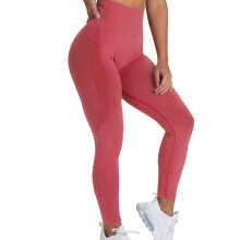 Dámské bezešvé legíny na cvičení Smile Contour s vysokým pasem, atletické jógové kalhoty, červené, velikost M