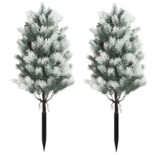 Lot de 2 arbres topiaires artificiels en cèdre de 55 cm pour décoration intérieure et extérieure, arbustes en pot traités UV pour porte