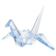 Sky Blue Acrylic Origami Crane Sculpture, Decorative Bird Model, Perfect Kids Birthday Gift, 5.5 Inches