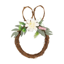 Couronne de Pâques artificielle en hortensias, décoration de porte à suspendre, couronne d'œufs artificiels, couronne de fleurs artificielles