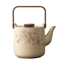 20OZ Imitation Song Mihuang Ru Kiln Wisteria Flower Tea Pot Chinese Ceramic Household Large Capacity Tea Maker