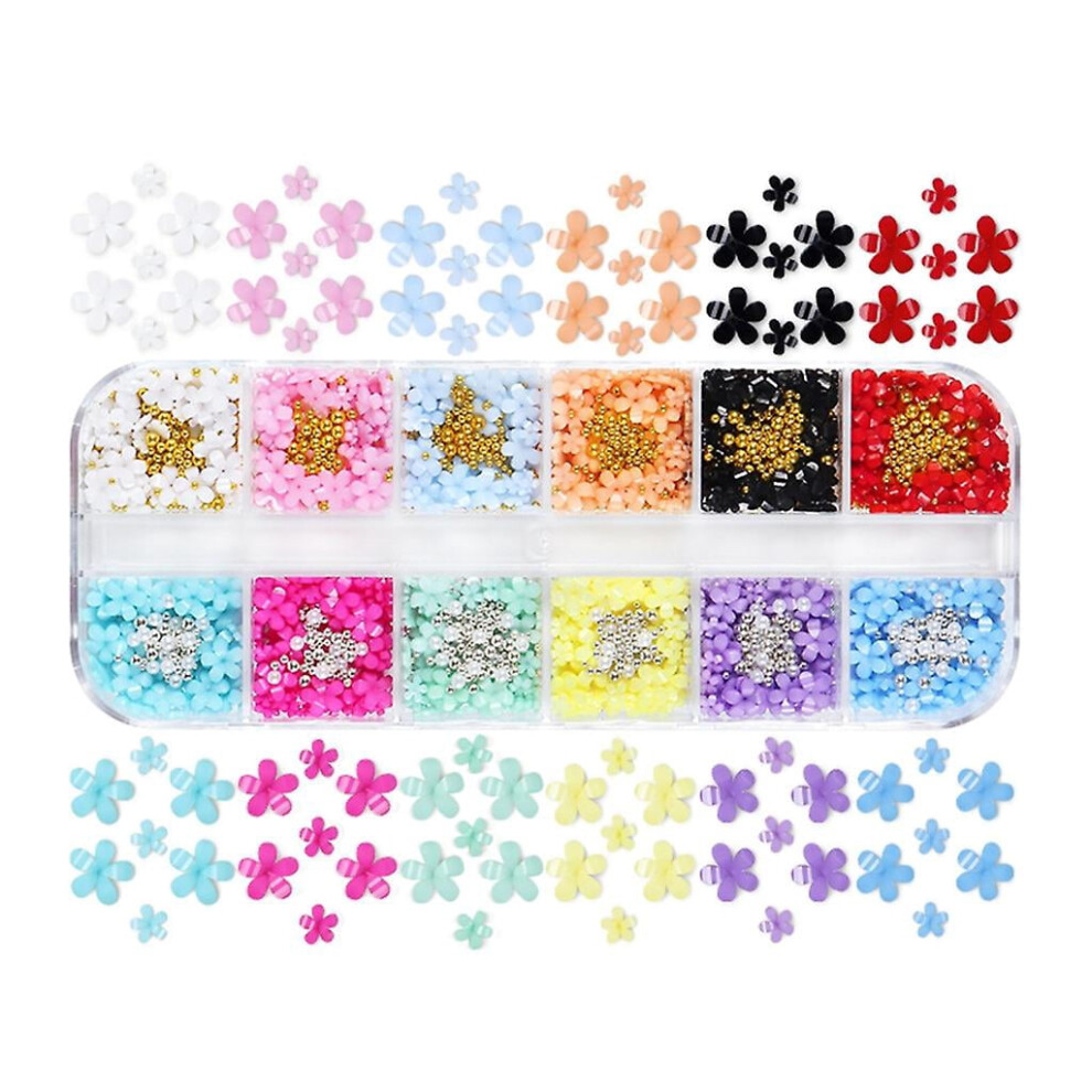 3d Flower Nail Decals Five-petal Floral Nail Art Charms Diy Nail Art Decoration