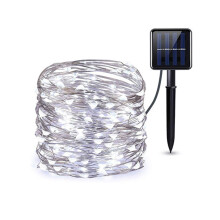 Guirlande lumineuse solaire féérique de 200 LED, 20 mètres (65,6 pieds) pour extérieur, avec 8 motifs différents