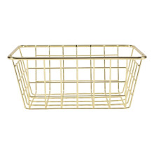 Storage Basket Solid Color Household Iron Box Bedroom Bathroom Gold S