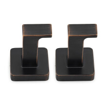 Lot de 2 crochets carrés en bronze pour salle de bain, avec système anti-rotation, pour peignoirs muraux, idéaux pour les spas et les hôtels.