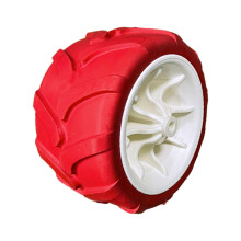 Solid PU Caster Wheel Trolley PU Wheel for Camping Outdoor Camping Push Cart White Red