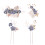 Set di 4 pettini per capelli in metallo con strass 1