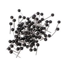 100Pcs Glass Eyes 4mm Needle Felting Black Beans Puppet for Doll Craft