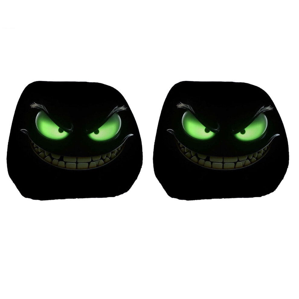 Halloween Car Headrest Protectors With Funny Faces For Festive Decor & Scratch Resistance 9329345342509