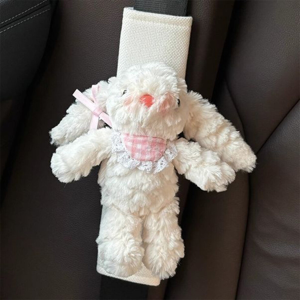 Seat Belt Cover Pad, Cute Kawaii Animal Bunny Seatbelt Covers, Winter Plush Fluffy Soft Seat Belt Cover, Cartoon Car Seat Strap Pads For Adults 9555307659860