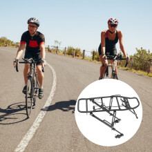 Cargo Bike Rack Aluminum Alloy Adjustable Black 1Pcs