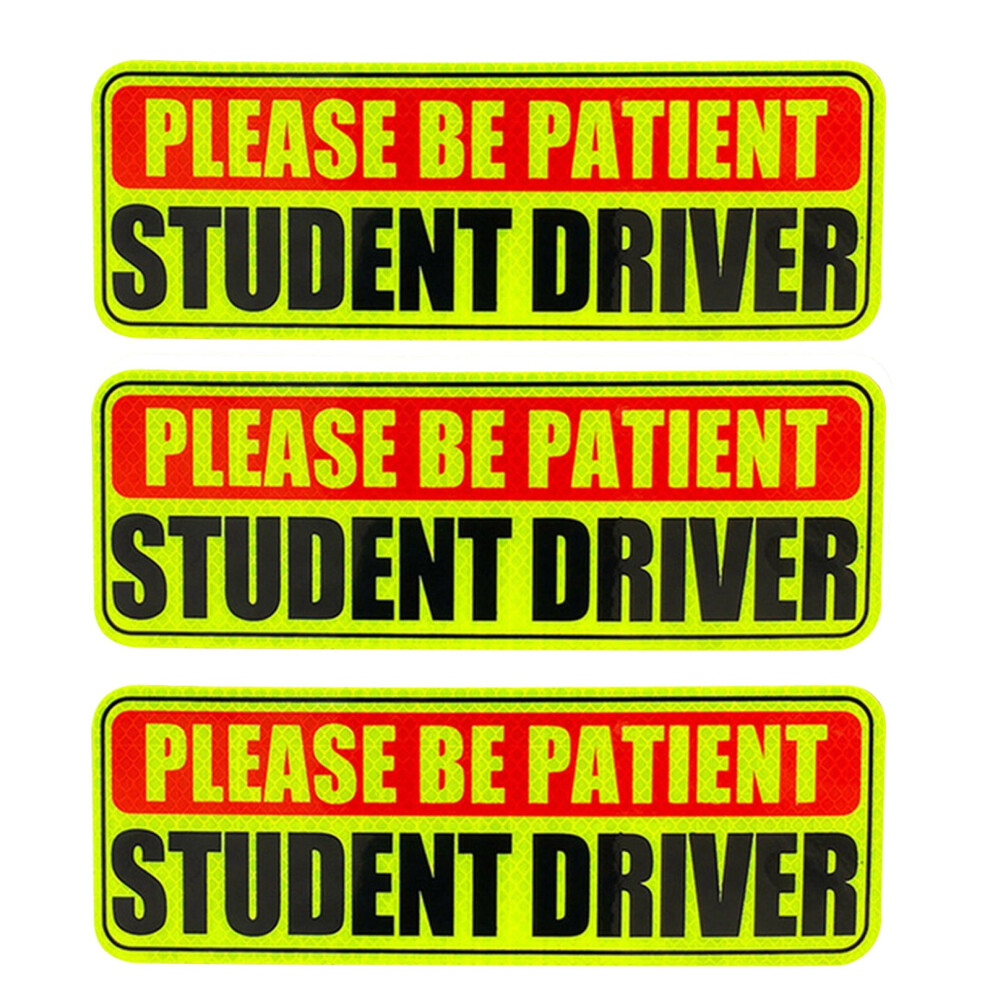 Student Driver For Car Be Patient Student Driver Boys And Girls New Student Driver Sticker Warning Reflective Signs Reusable Movable 9555307661986