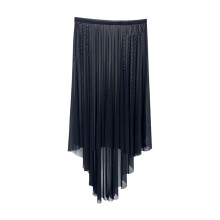 High Low Irregular Ballet Skirt Sheer Mesh Tulle Wrap Skirt Pull On Elastic Waist Swing Dance Skirt Dancewear for Womens