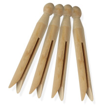 100-Pack Birch Wooden Clothespins – Round, Strong, Natural Beige Clips for Laundry, DIY Crafts, Photo Display & Organizing; Compatible with All