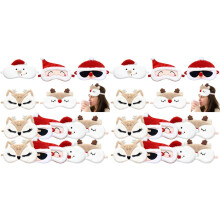 5-Pack Cute Animal Sleep Masks: Reindeer, Santa, Snowman – Soft Plush Blindfolds for Adults, Home/Travel, Boho Rustic Decor
