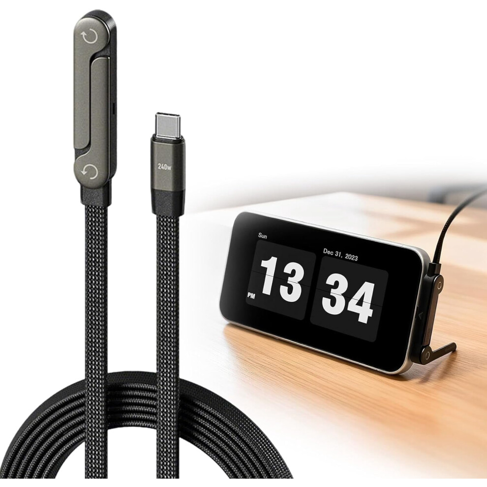 240W Invisible Holder Charger Cable With Adjustable Stand Â Compatible With Iphone, Samsung, Type-C Devices 9555307661450